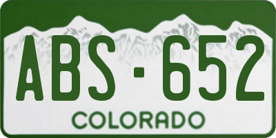 CO license plate ABS652