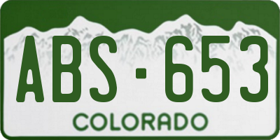 CO license plate ABS653