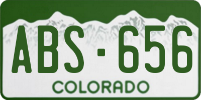 CO license plate ABS656