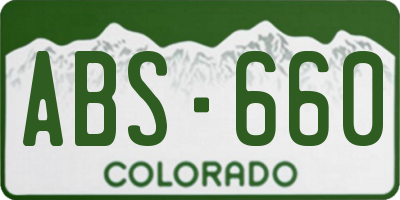 CO license plate ABS660
