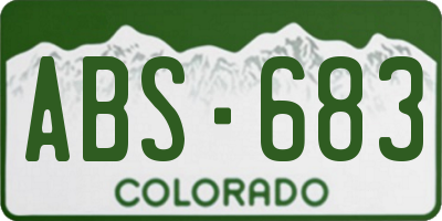 CO license plate ABS683