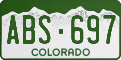 CO license plate ABS697
