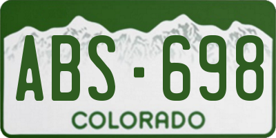 CO license plate ABS698