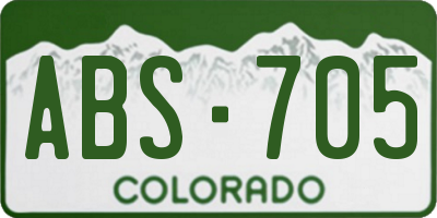 CO license plate ABS705