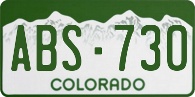 CO license plate ABS730