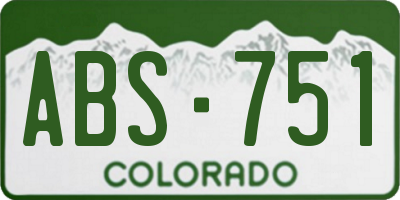 CO license plate ABS751