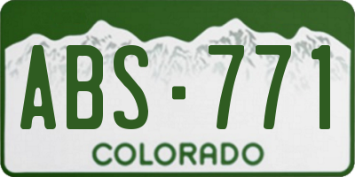 CO license plate ABS771