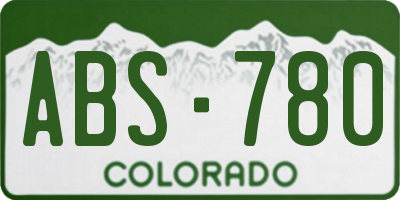 CO license plate ABS780