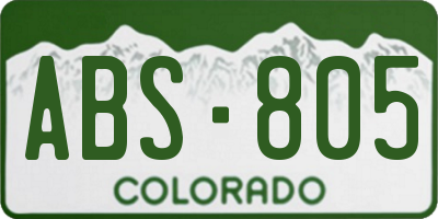 CO license plate ABS805