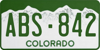 CO license plate ABS842