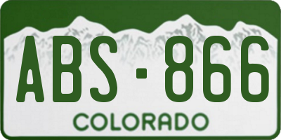 CO license plate ABS866