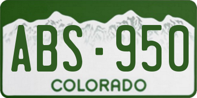 CO license plate ABS950
