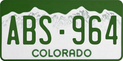 CO license plate ABS964