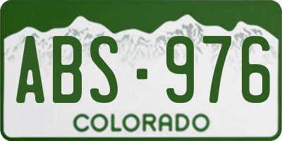 CO license plate ABS976