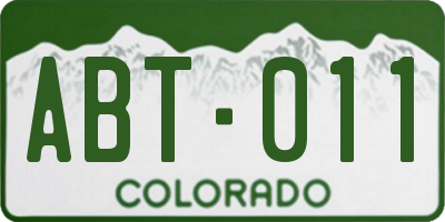 CO license plate ABT011