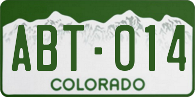 CO license plate ABT014