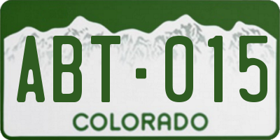 CO license plate ABT015