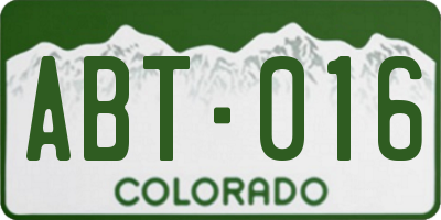 CO license plate ABT016