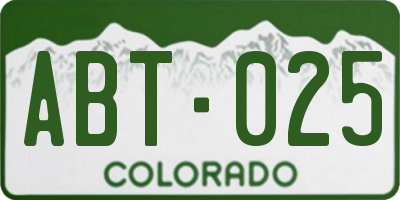 CO license plate ABT025