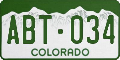 CO license plate ABT034