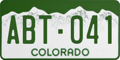 CO license plate ABT041