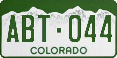 CO license plate ABT044