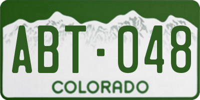 CO license plate ABT048