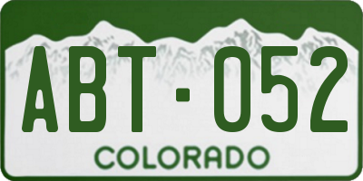 CO license plate ABT052