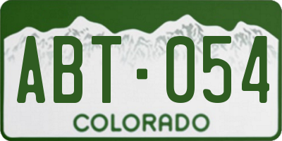 CO license plate ABT054