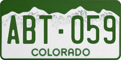 CO license plate ABT059