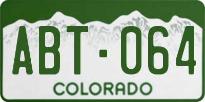 CO license plate ABT064