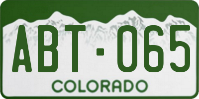 CO license plate ABT065