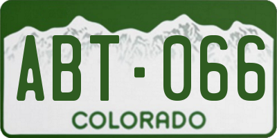 CO license plate ABT066