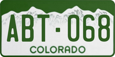 CO license plate ABT068