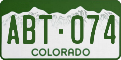CO license plate ABT074