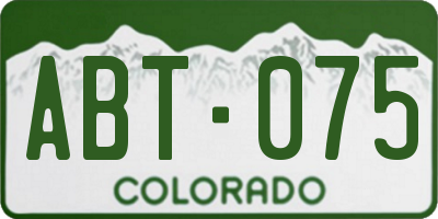CO license plate ABT075
