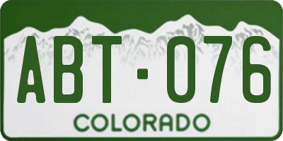 CO license plate ABT076