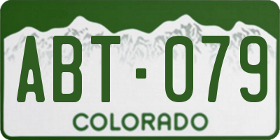 CO license plate ABT079
