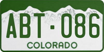CO license plate ABT086