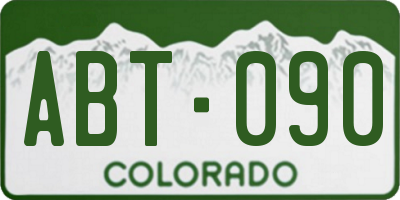 CO license plate ABT090