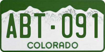 CO license plate ABT091