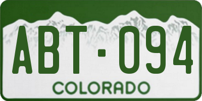 CO license plate ABT094
