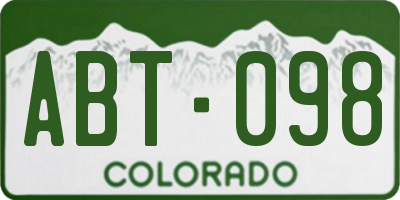 CO license plate ABT098
