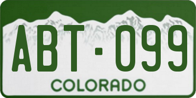 CO license plate ABT099