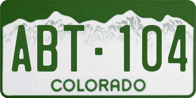 CO license plate ABT104