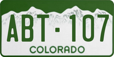 CO license plate ABT107