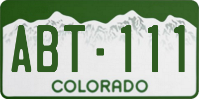 CO license plate ABT111