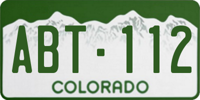 CO license plate ABT112