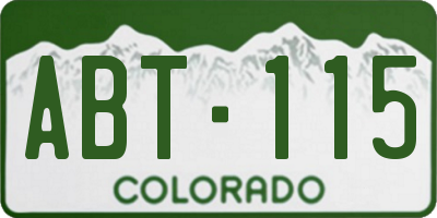CO license plate ABT115