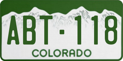 CO license plate ABT118